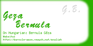 geza bernula business card